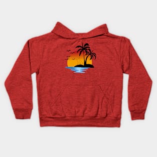 sunset with cat Kids Hoodie